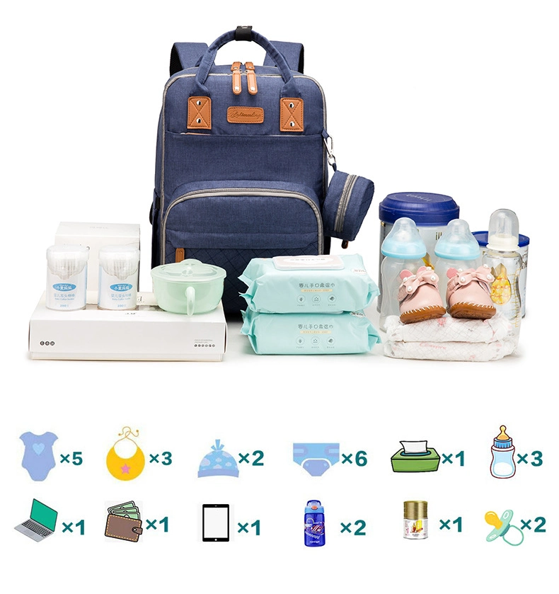 Multifunction Fashion Diaper Caddy Bags Diaper Bag Backpack with Changing Station Baby Bag