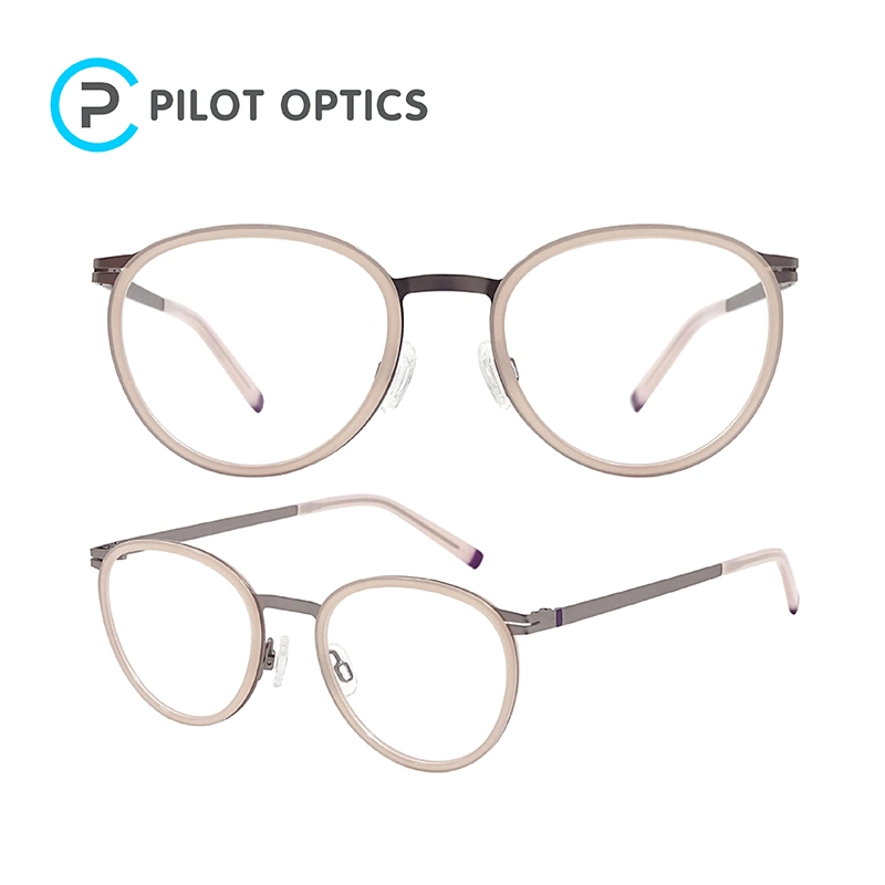 New Style Custom Retro Women and Man Mixed Metal Acetate Optical Frames