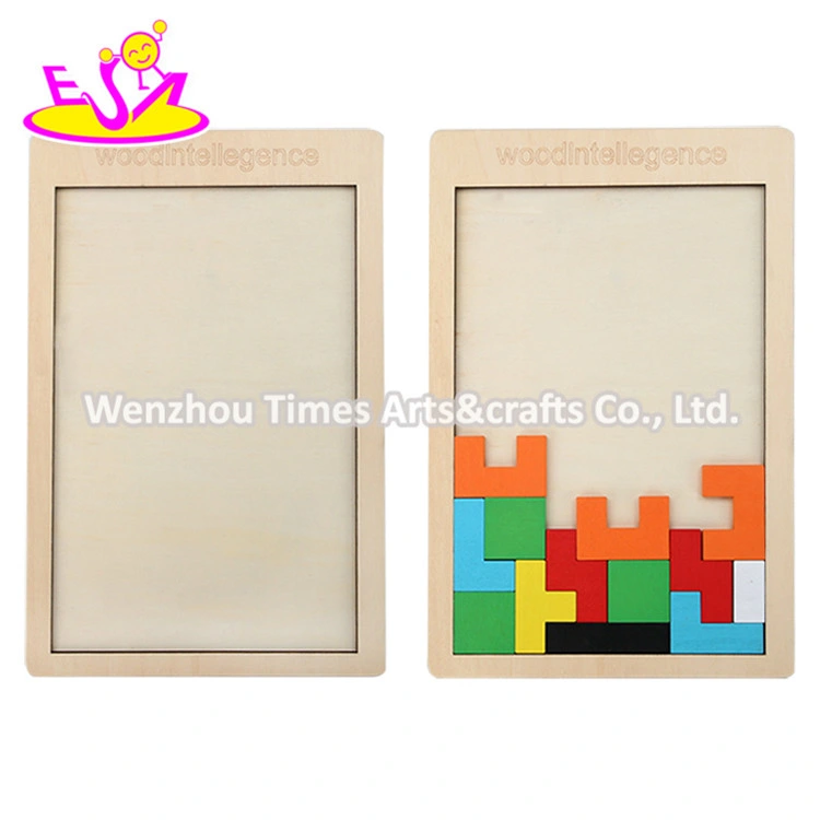 2020 Customize Preschool Wooden Tetris Block Puzzle for Kids W14A234