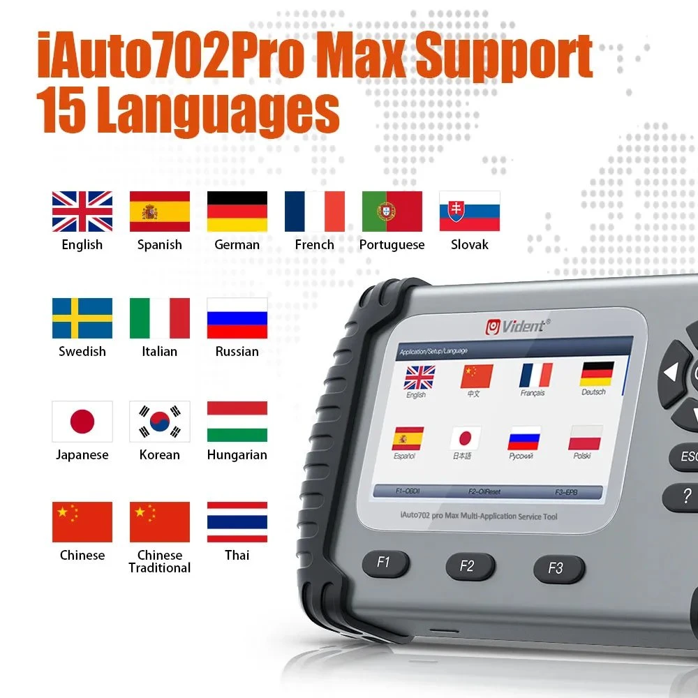 2023 Vident iAuto 702 PRO Max todo sistema de diagnóstico de automóviles Scanner Professional Key Programmer 34 funciones especiales codificación de la ECU