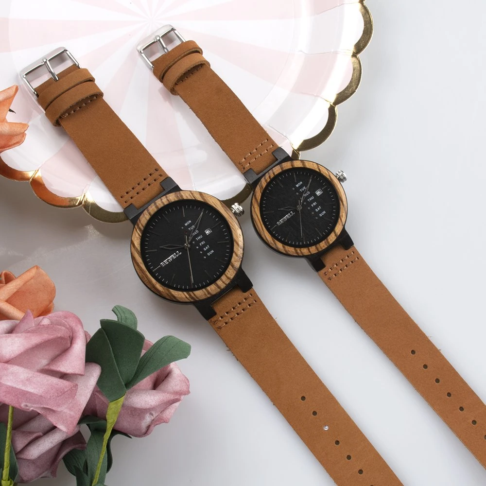 100% Eco-Friendly Wood Watch Mixed Color Sandalwood Wooden Couple Watch