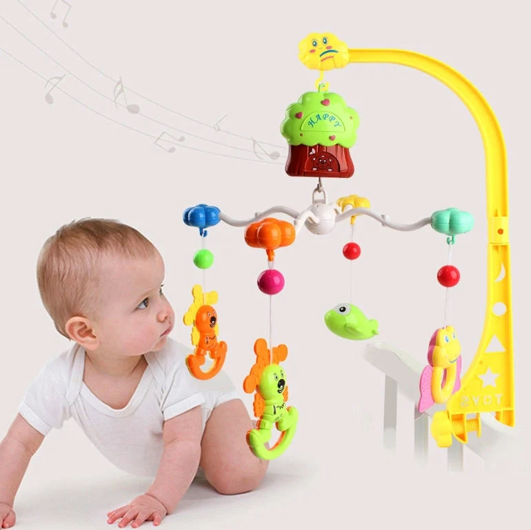 Baby Handys Schlafen Musikalische Klingeln Niedlich Anhänger Rotierende Tier Baby Bett Glocke Musik Mobile Spielzeug