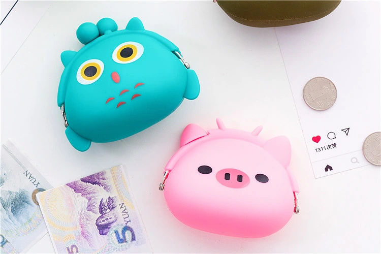 Cute Cartoon Silicone Coin Purse Creativity Pocket Coin Bag Mini Purse Keychain