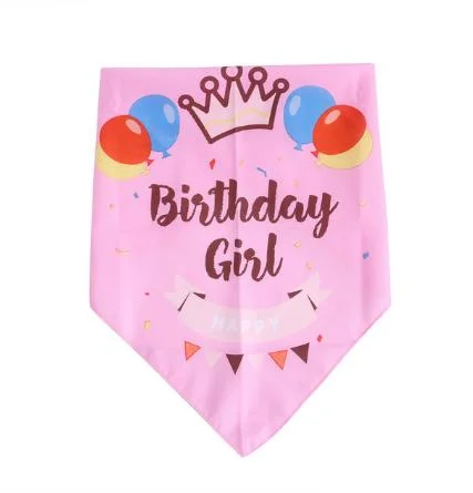 Feliz cumpleaños con Bandanas Triangular Bandana pañuelo azul producto de la mascota de peluche gatito cachorro Chihuahua pañoleta perros regalo Accesorios