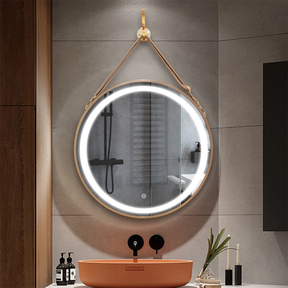 Salle de bains de luxe simple populaire étanche lumineux à LED plancher ronde Smart miroir de maquillage