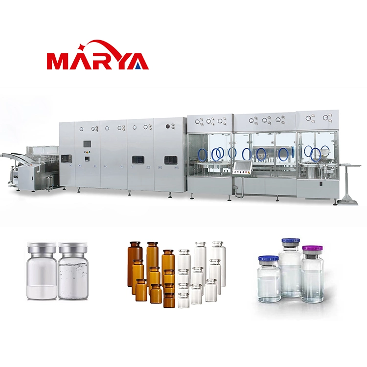 Marya Aseptic GMP Automatic 6/8/10 Bottle Filling Heads Washing Stoppering Capping Machine Liquid Vial Filling Sealing Line for Pharmaceutical Plants Supplier