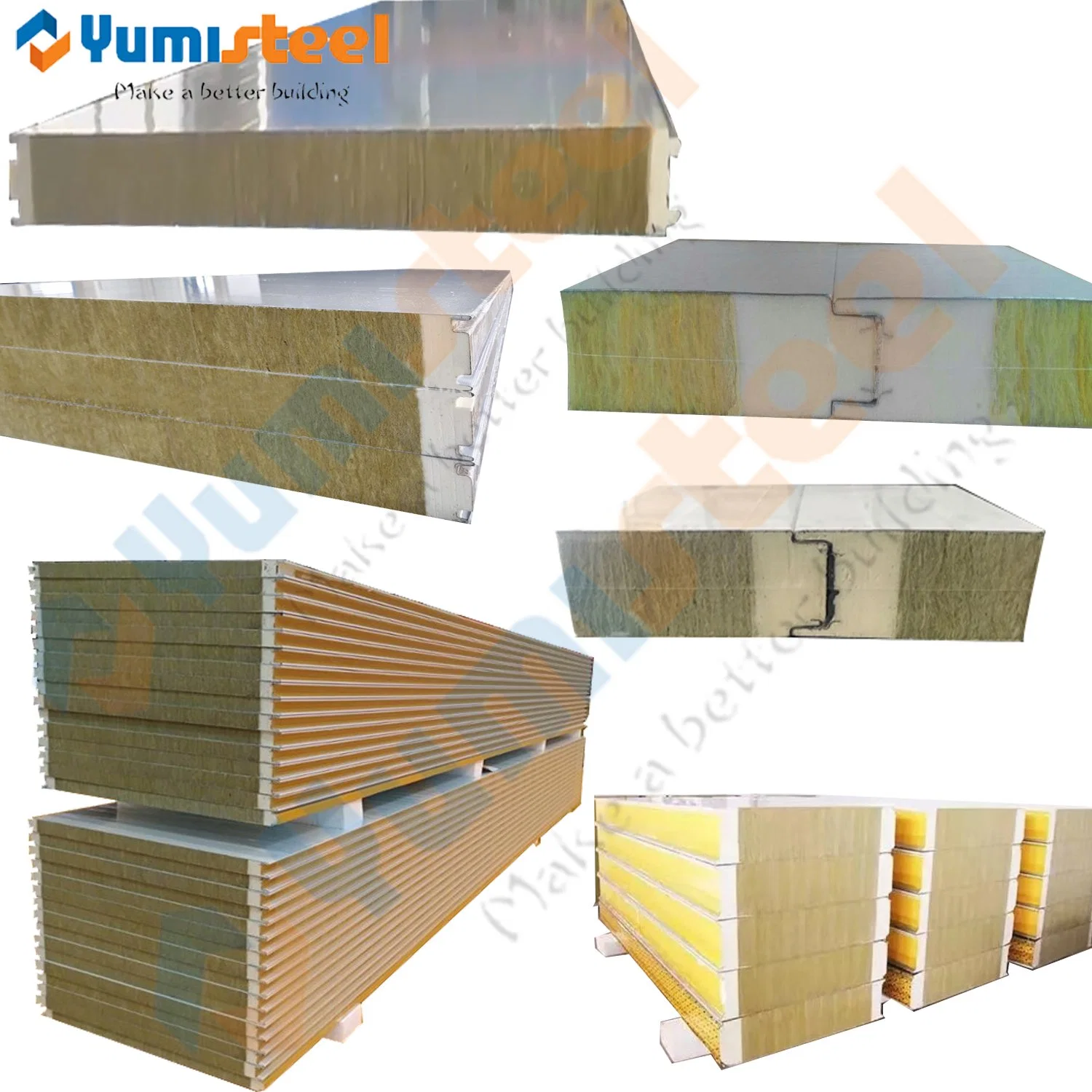 PIR/PUR Sealing Rock/Mineral Wool Structural Insulated Roof/Wall Metal Panels