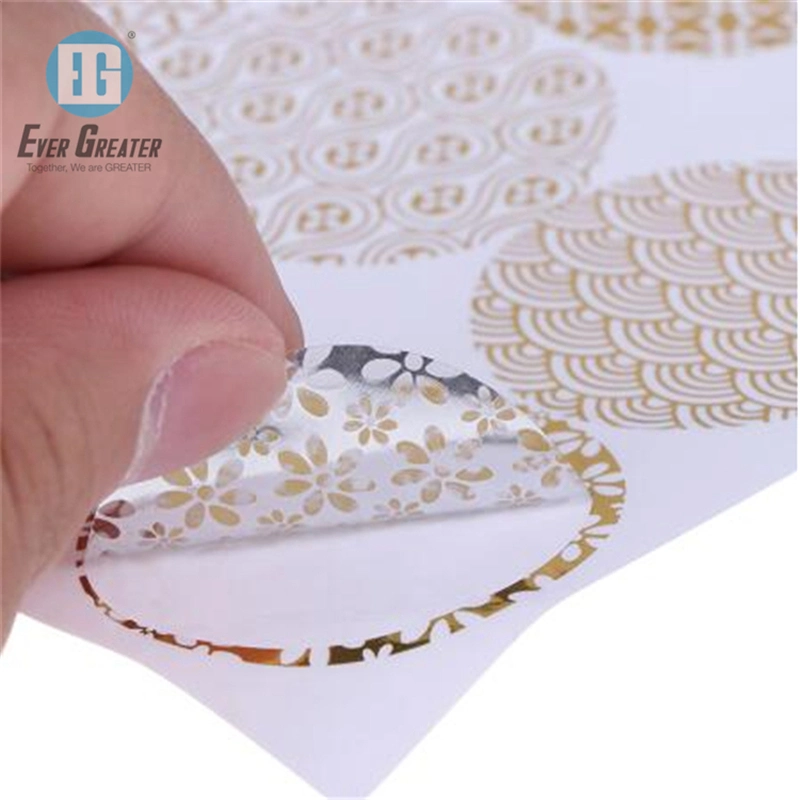 Lámina de oro de alta calidad en relieve el papel Etiquetas Autoadhesivas etiquetas personalizadas de la etiqueta de la lámina de oro y plata