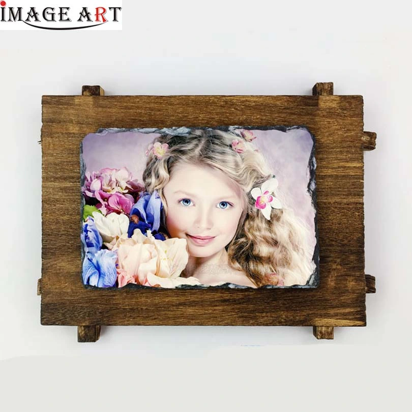 12*17cm Sublimation Blank Photo Slate with Wood Backboard Sh38