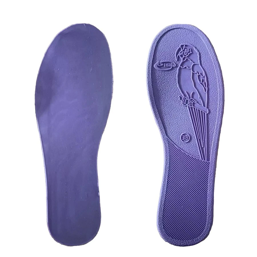 Las aves troquelados TPR Zapato alto infierno suela única Zapatilla de color púrpura Diseño Personalizado Material flexible
