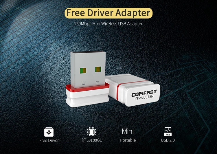 CF-Wu815n Driver Free USB WiFi Dongle Wireless Card LAN Adapter Rtl8188gu 150Mbps 2.4GHz WiFi Adapter