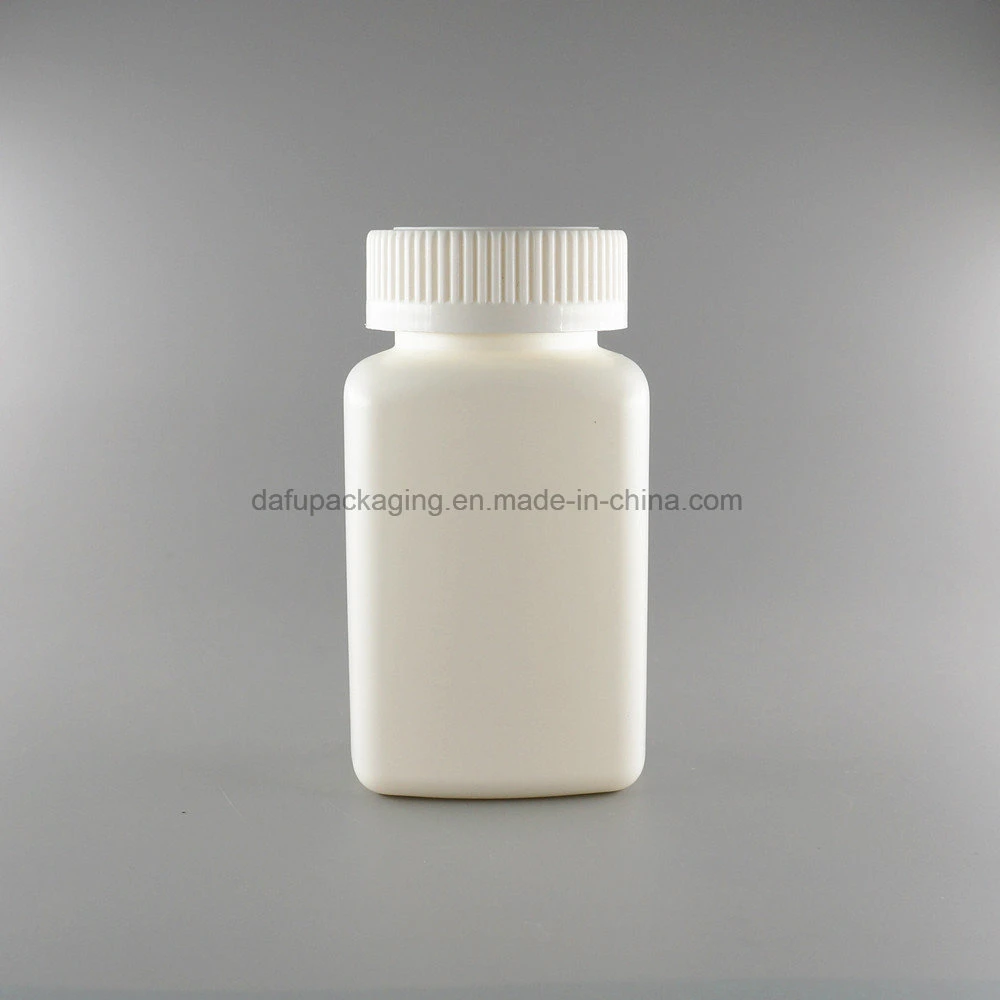 Plastic Packaging 150ml HDPE Rectangular Capsule Bottle with Cap