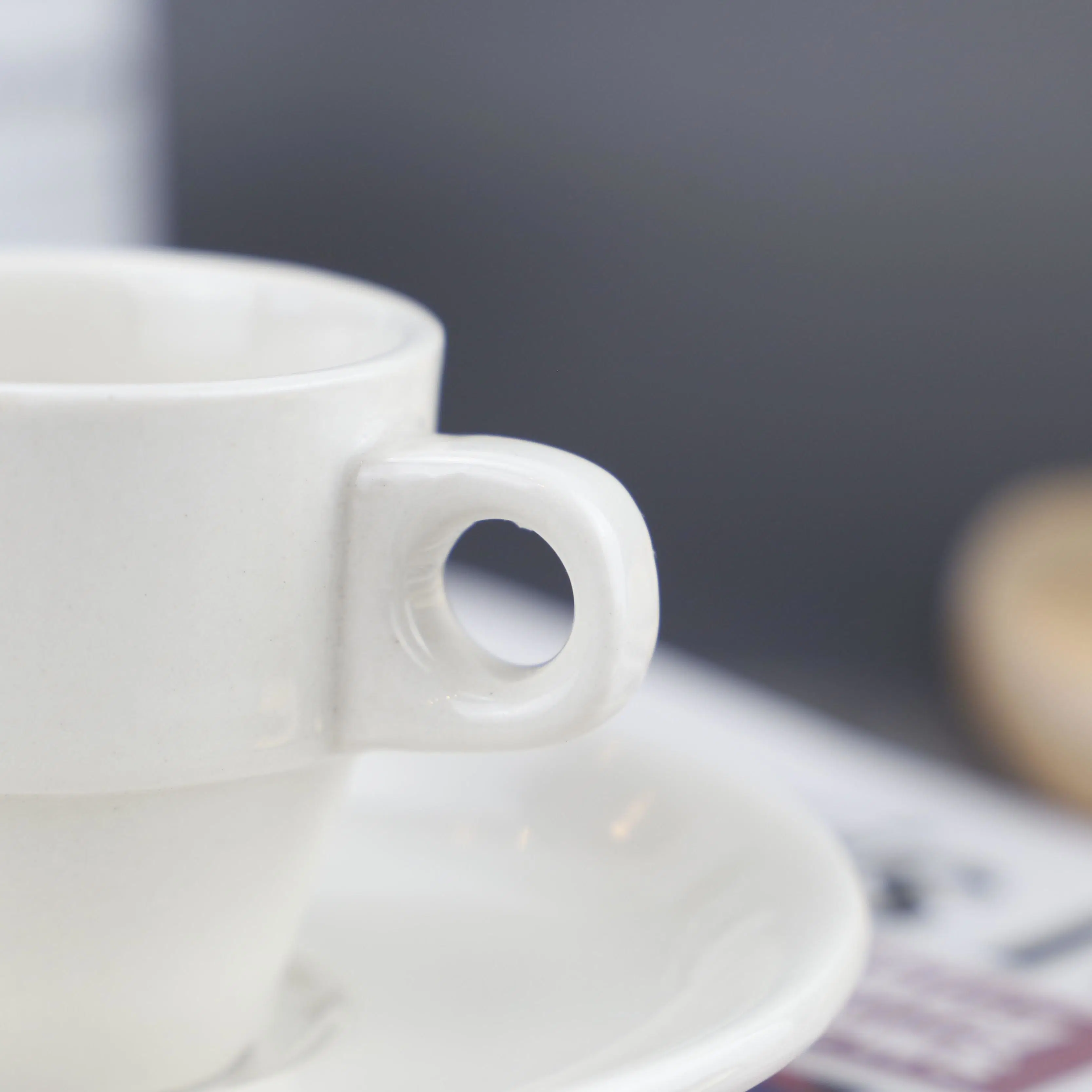 Classic White Small Size Ceramic Coffee Cup Set for Espresso