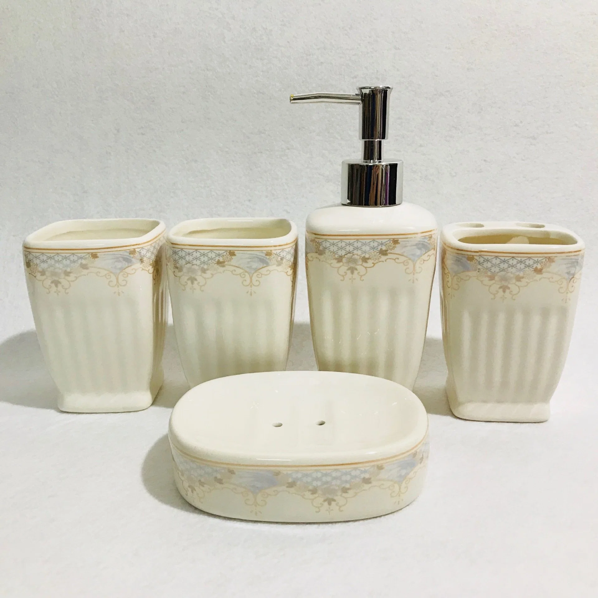 Creative Ceramic Bathroom 5-Piece Set of Dolomite Environmental Protection Porcelain Toiletries