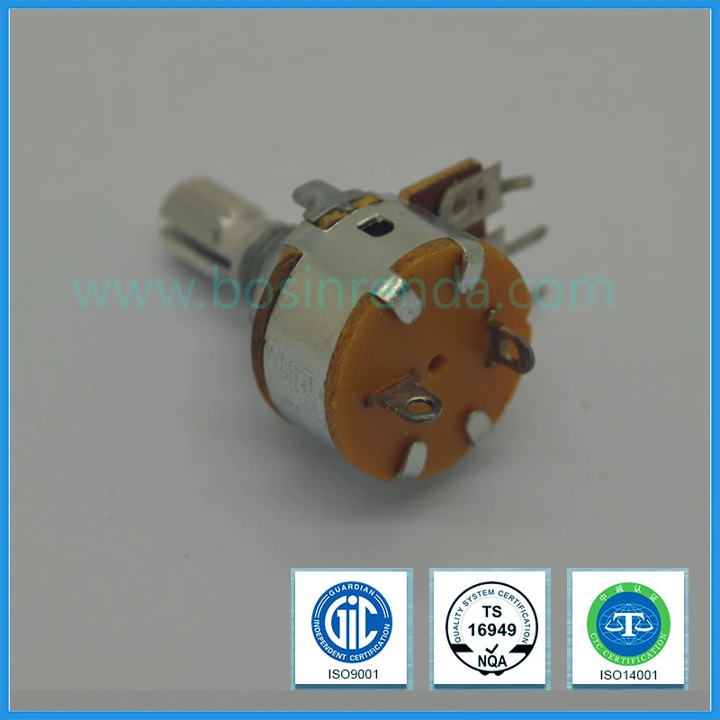 Potentiomètre rotatif 16 mm avec le commutateur du potentiomètre de carbone B10K B100k