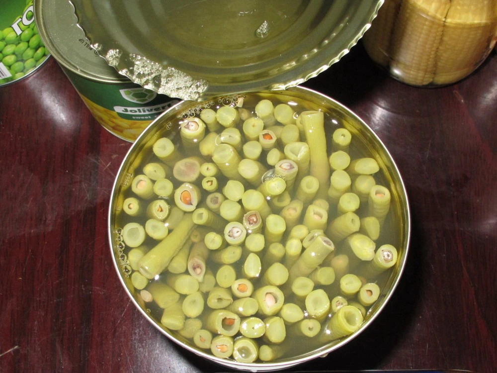 Couper les légumes en conserve de haricots verts de la nourriture de la Chine