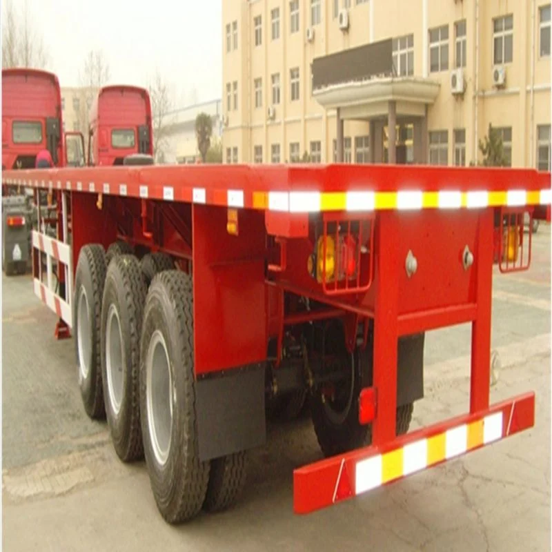 2023 12 Twist Locks 2/3/4 Axles Tri Multi-Axle 28FT 40 FT 45FT Deck Bed Platform Container Transport Flat Bed Semi Trailer with Fuwa Axles, High Grade Gear.