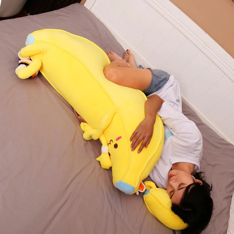 Cute Plush Stuffed Animal Banana Soft Toys Long Pillow Sleeping Plush Doll