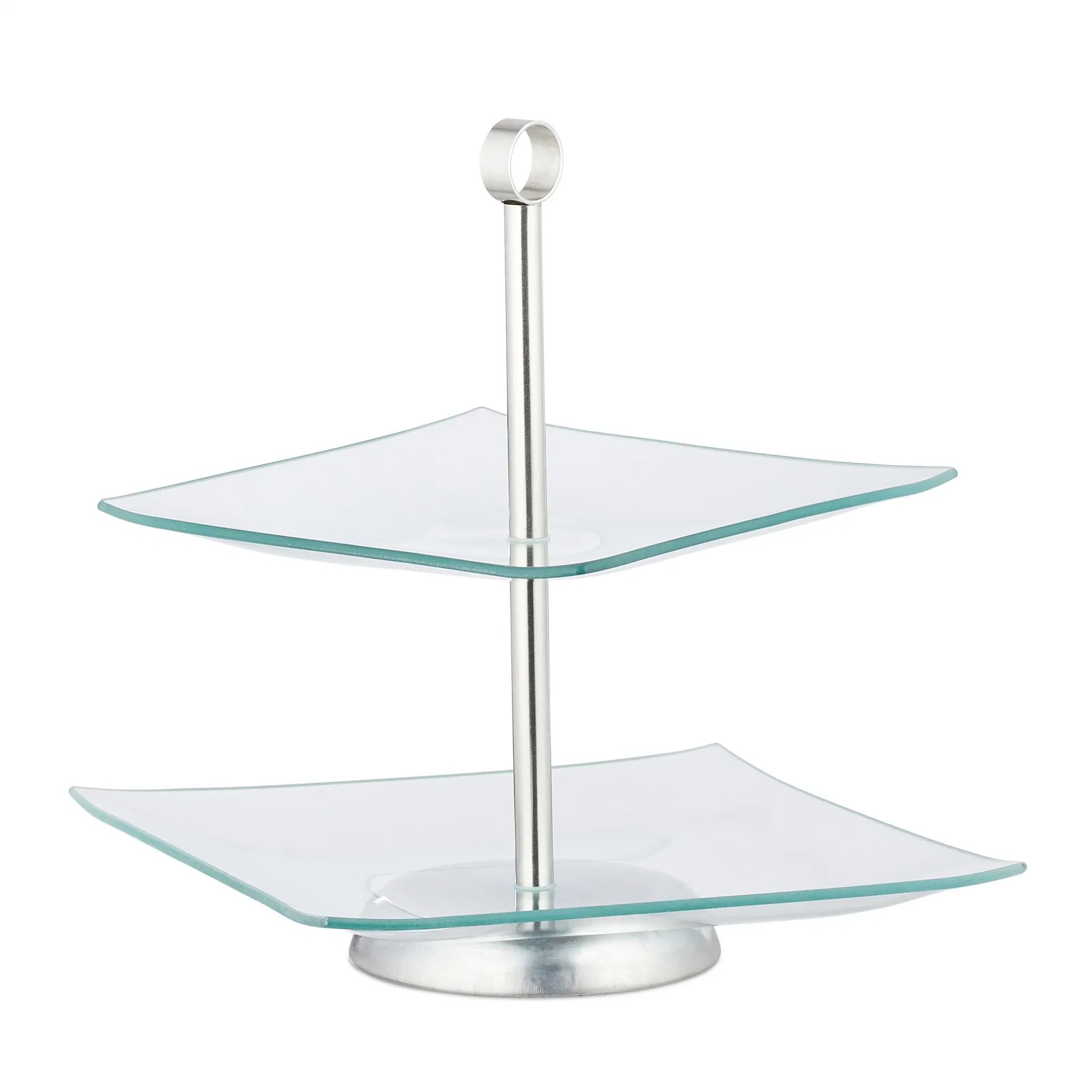 Lazy Susan Copa giratoria de la torta Herramientas decorativas Soporte de mesa giratoria más suave Soporte para postres de vidrio transparente con base giratoria de metal