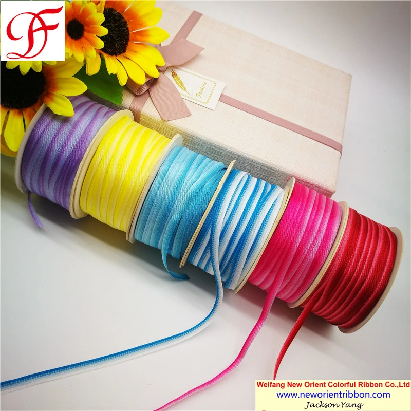 Factory Color Woven Yarns Rainbow Taffeta Ribbon for Gift/Packing/Wrapping/Bow/Xmas/Garment Accessories