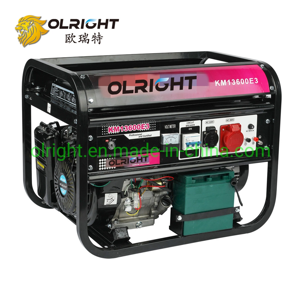 6kVA 15HP Key Start Portable Gasoline Generator with Engine Gx440 Single/Three Phase