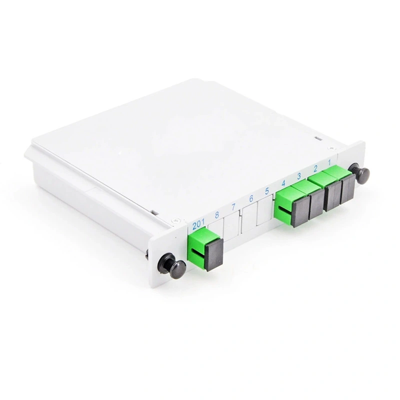 Verified Manufacturer FTTH Cassette Type Fiber Optic PLC Splitter with Sc/APC Connectors 09mm Myrayftth Patent 1X4