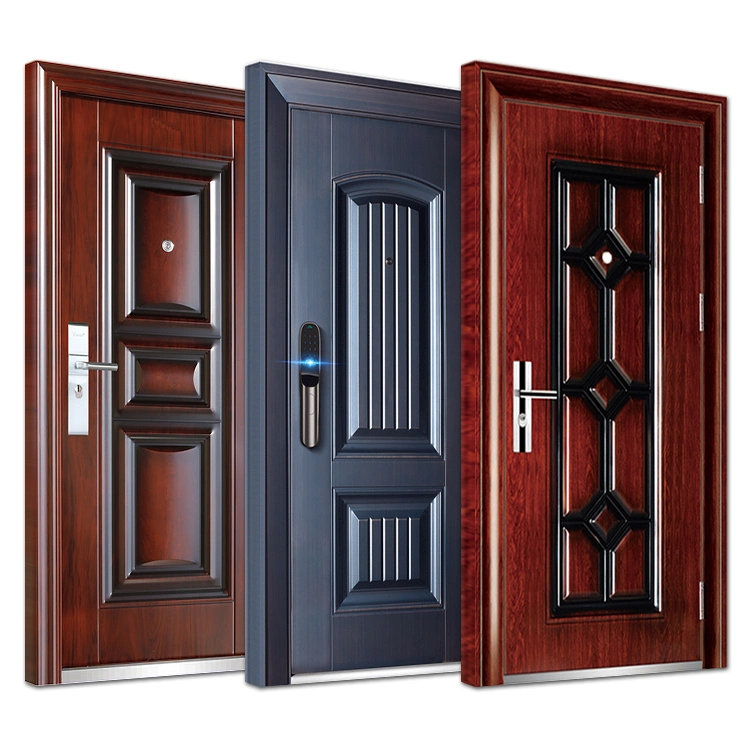 China Factory Single Double New Turkish Design Turkey Entrance Exterior Iron Metal Security Steel Door