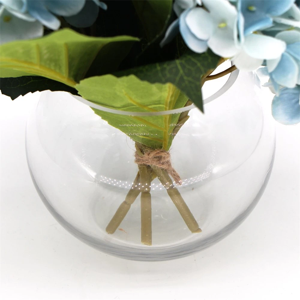 Precio barato falso Artificial Hydrangea Flor con Cristal de 45cm para interiores, decoración escritorio jarrón