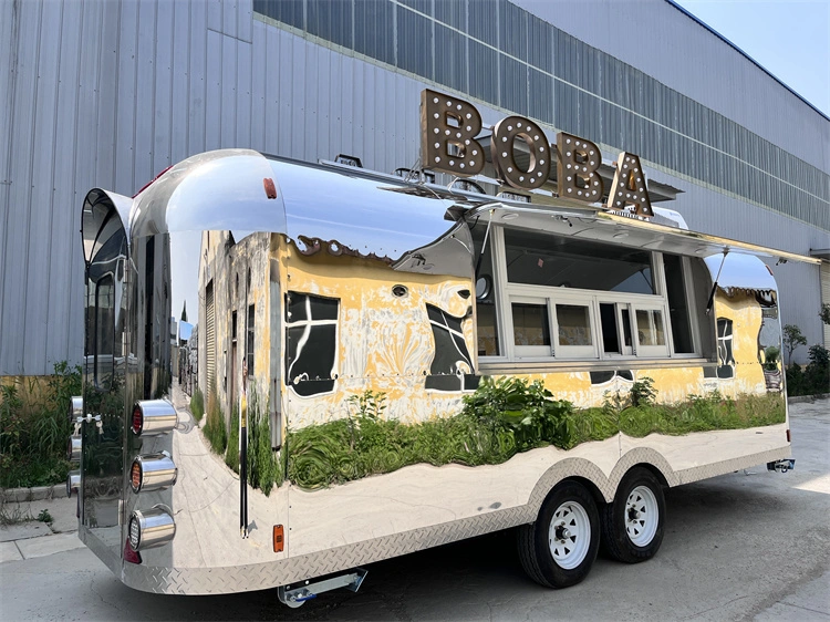 Neues Design Fast Food Anhänger Edelstahl Kundengebundene Mobile Schnell Food Trailer zum Verkauf