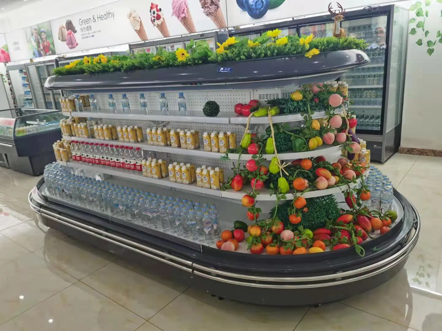 Supplier Factory Price Beverage Semi Vertical Refrigerator Display