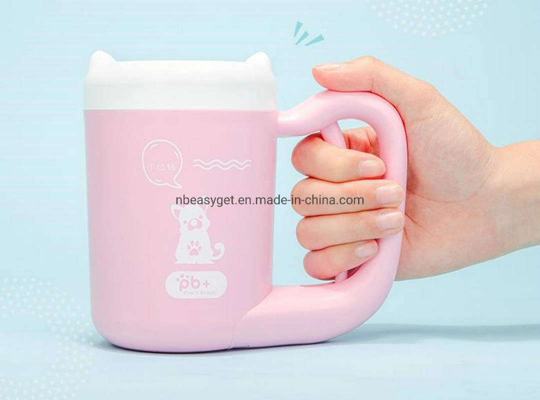 Dog Paw Washer Cup Manual Press Rotating Claw Cleaner Pet Silicone Soft Brush Cup Foot Washer Pet Cleaning Tool Esg12633
