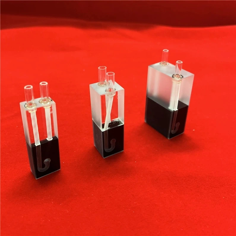 0.45ml Self Masking Continuous Micro UV Quartz Flow Cuvette with Black Walls for Biochemical Analyzer