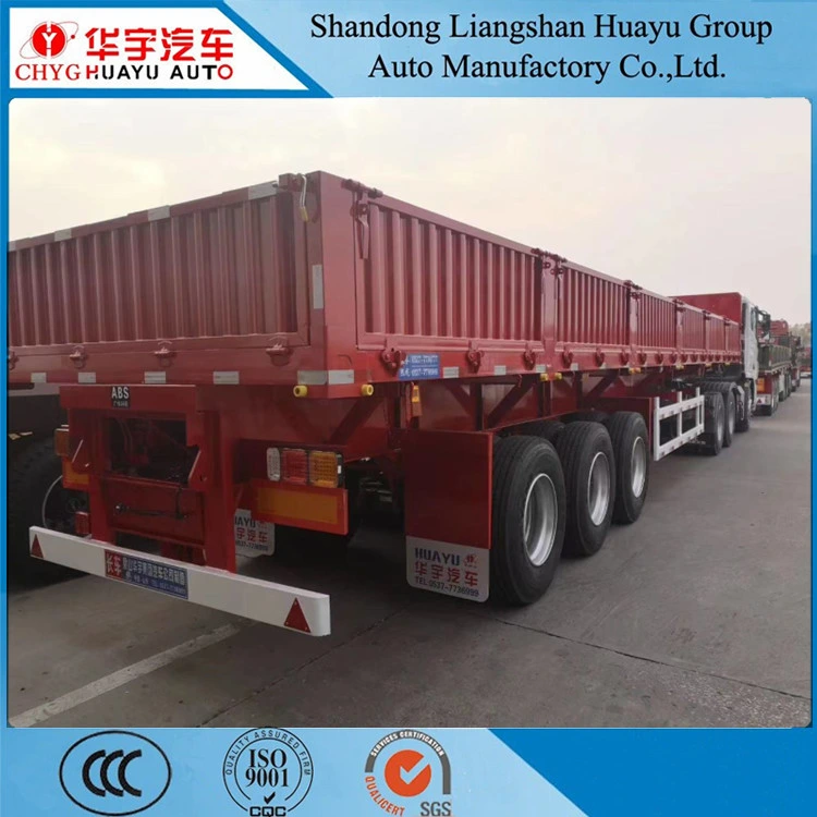 3 Axles 50 Tons Side Dump Tipper Trailer Step Deck Trailer Dump Semi Trailer Dumper Flatbed Semi Trailer with Headboard