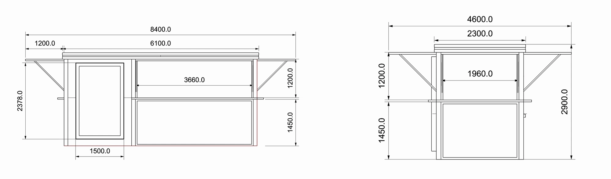 Bar à café à plat pour conteneur de poteau hydraulique extérieur Vente