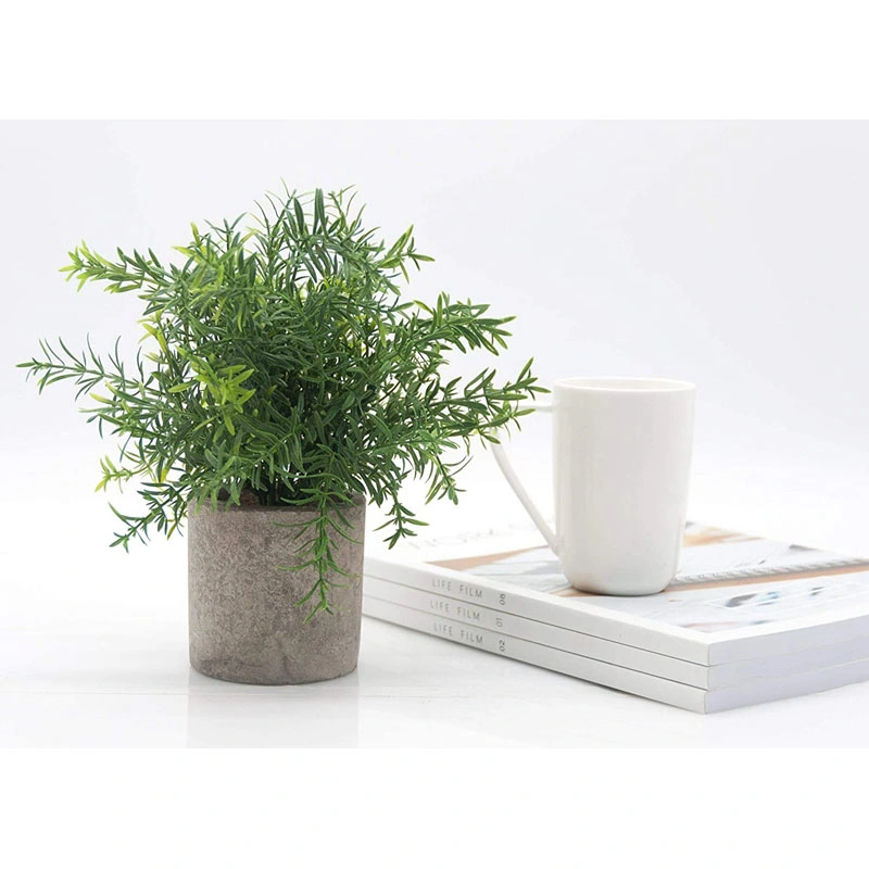 Los pequeños de Plástico Imitación Artificial planta planta en maceta de eucalipto parezca real verdor Home Decor Despacho gris (verde).