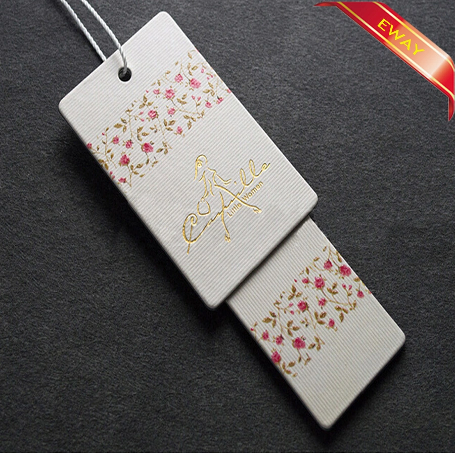 Embossed Logo Hang Tag Women Dresses Paper Tag