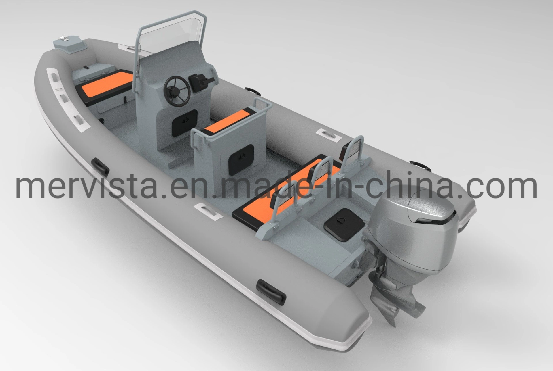CE 19 FT Rigid Aliminum Hull Inflatable Hypalon Rowing Rib Boat 5.8 with Outboard Motor