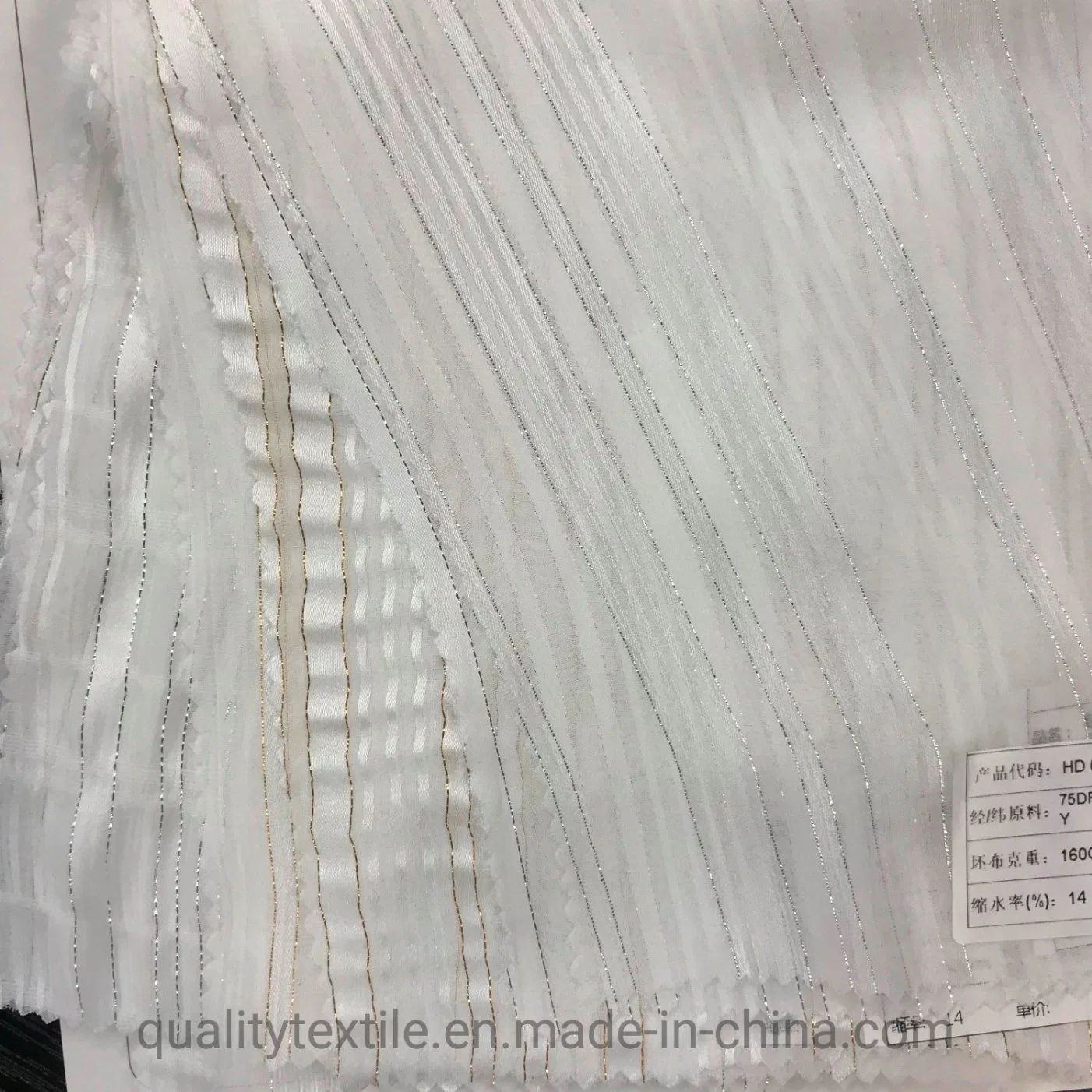 Imitation Silk with Metallic Yarn 100% Polyester Fabric for Garment Fabric