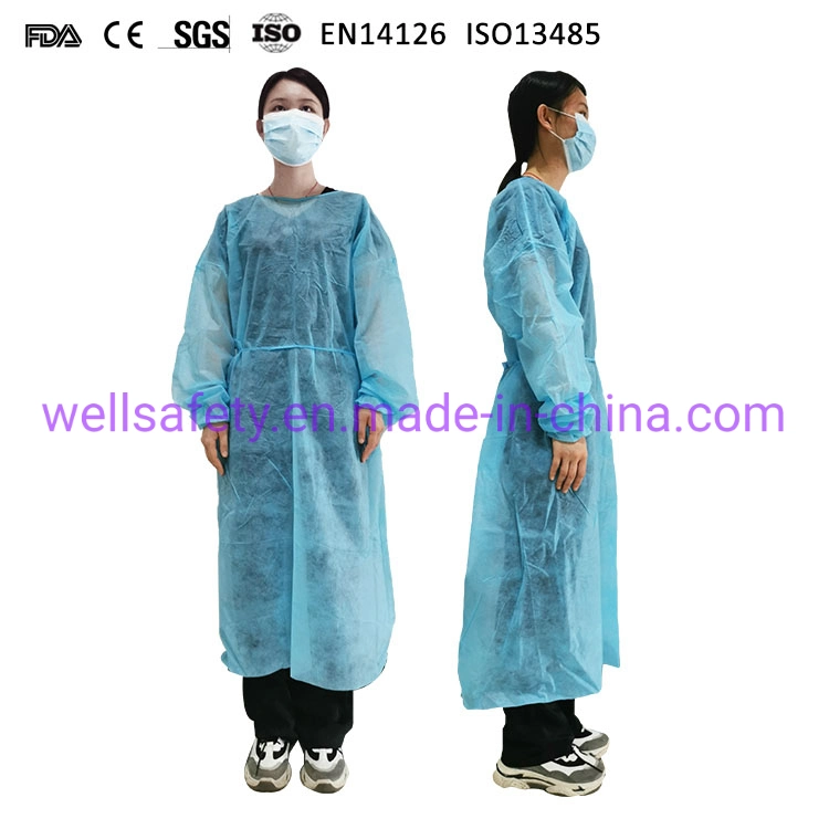 Supply AAMI Level 2/3 Breathable Disposable Isolation Apron Waterproof Reusable Chemo PP Nonwoven Gown FDA CE ISO SGS En13485 @Minnie