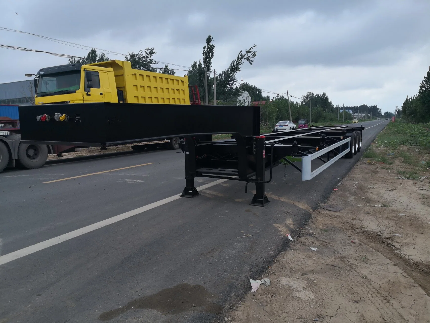 Jushixin 3 Axle Skeleton Semi Trailer Truck Trailer Utility Trailer Semi Trailer