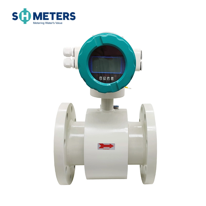 DN 100 mm de tamaño grande de hierro fundido Digital Magnético electromagnética del medidor de caudal de agua industrial