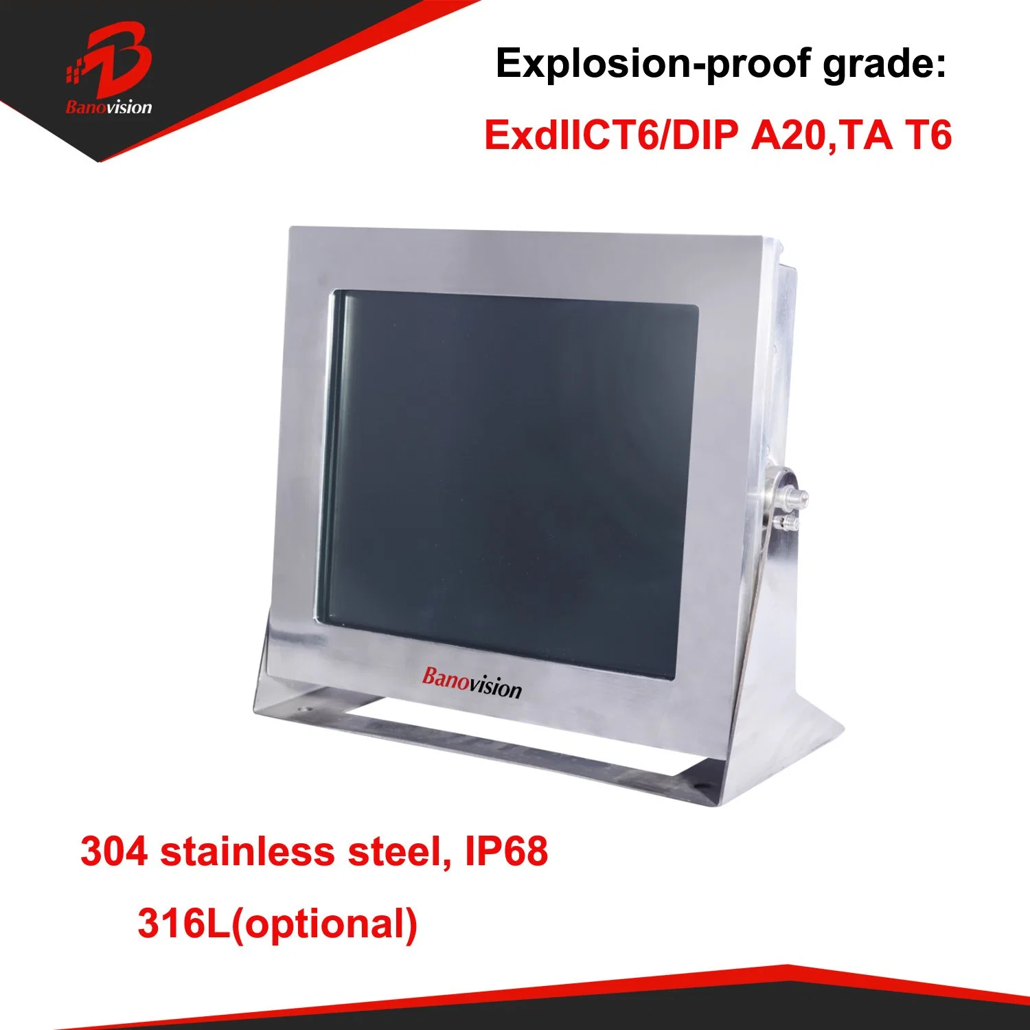 Banovision IP68 304 Stainless Steel 316L Explosion Proof, Anti Corrosion HD Monitor From CCTV Camera Supplier