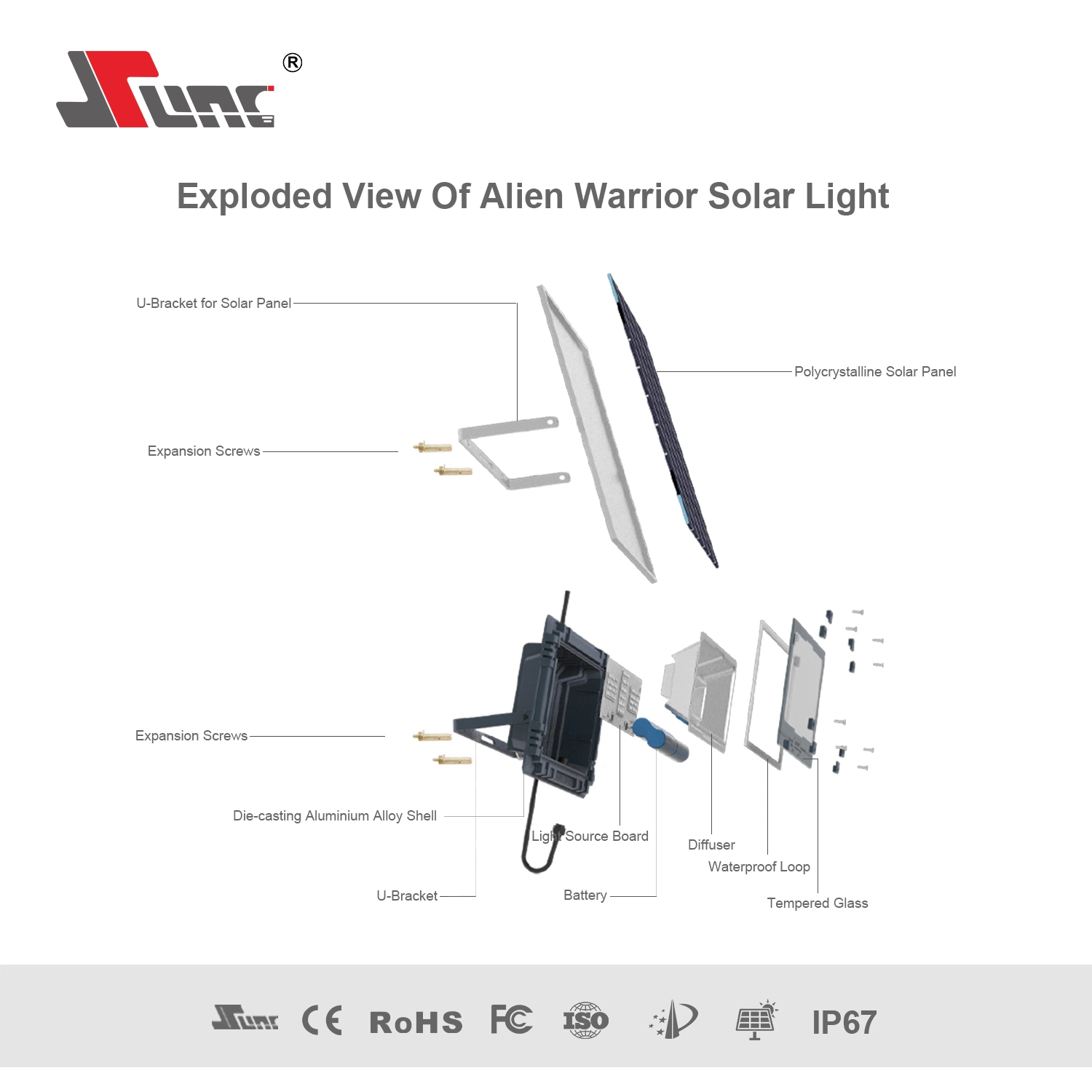 IP65 Waterproof Solar Powered RGB Flood Light 200W for Garden