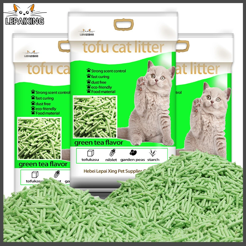 Green Tea Scent Hot Sale Tofu Cat Litter Strong Water Absorption Dust Free