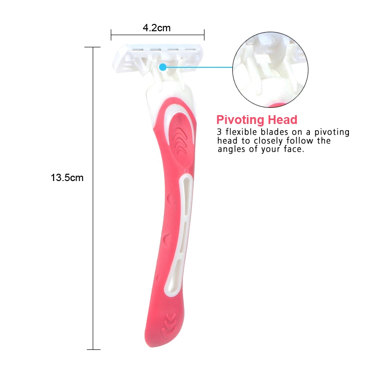 Stainless Steel Ladies Disposable Razor 3 Blade Disposable Shaving Razor for Women