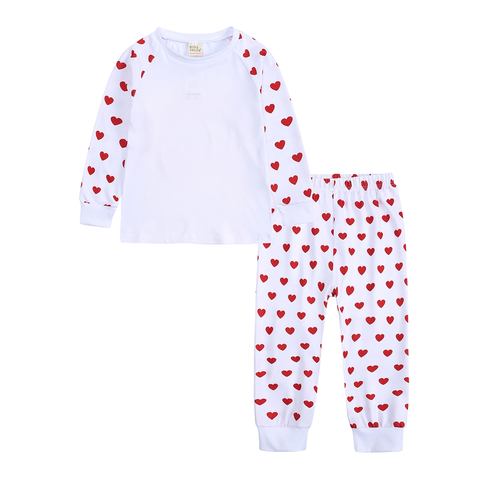 Custom Print Children Baby Kids Pajamas Pijamas Thick Winter Cotton Sleepwear Pjs Kids Solid Plain White Pajamas Sets