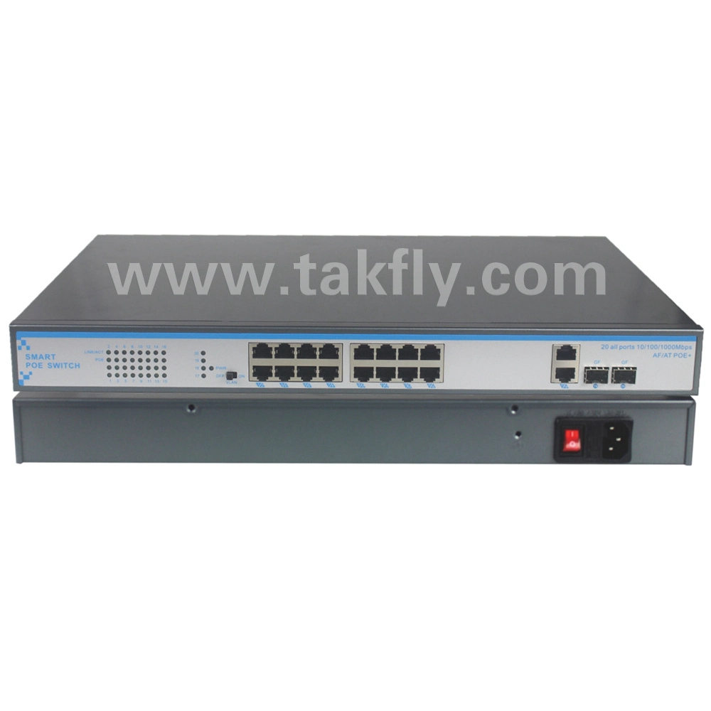 ISO 16 Port 240W High Power Gigabit Poe Network Switch