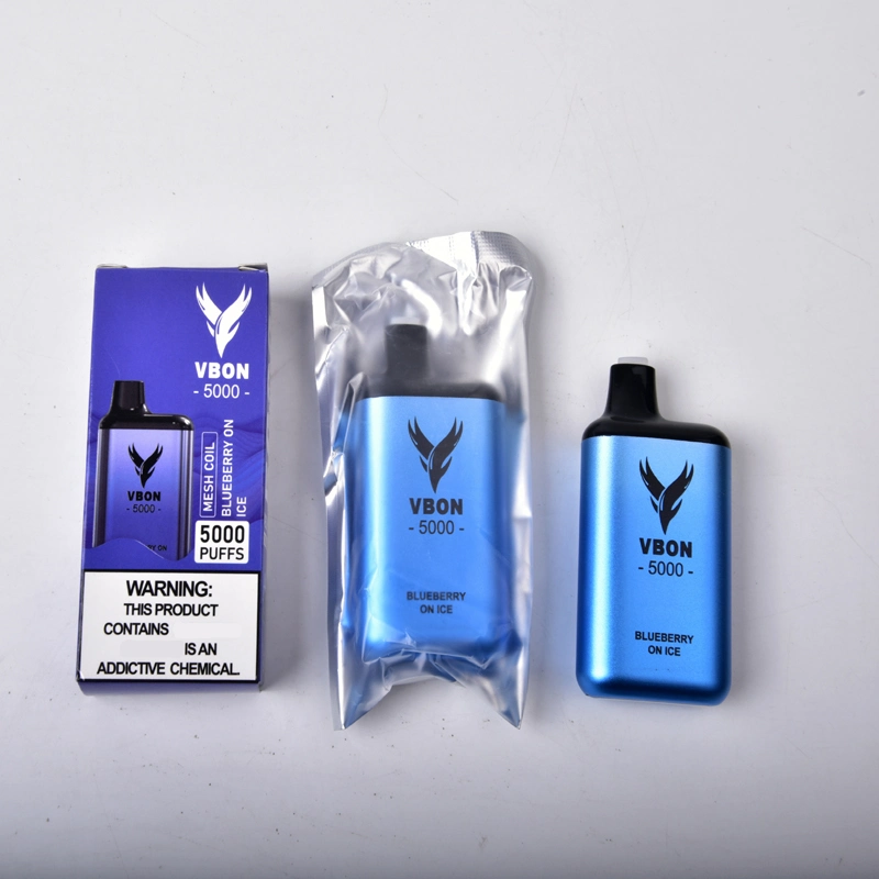 نكهات من نوع Vbon Vape Pod ذات التصميم البارد مع أكثر من 21 نكهات من عصير E-Juice مع 5000 أطواق علبة صغيرة يمكن التخلص منها بالجملة