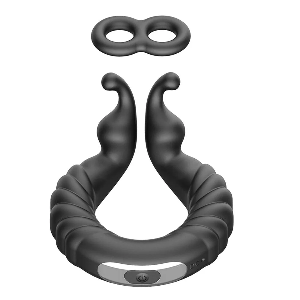 10 Anillo pene vibrador de frecuencia recargables USB erección eyaculación Delay Juguetes sexuales para hombres Cock Ring