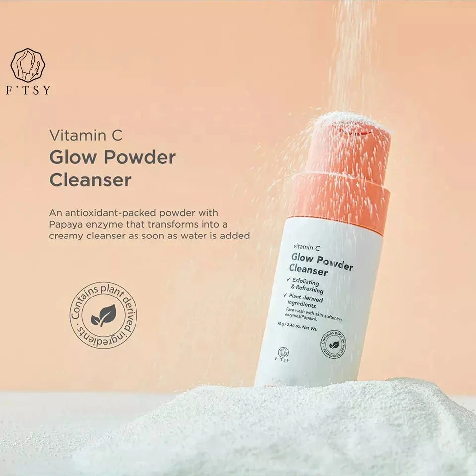 OEM Hot Vender exfoliante Peeling brillante Papadaya enzima Acido Limpieza Lavado de exfoliación facial en polvo